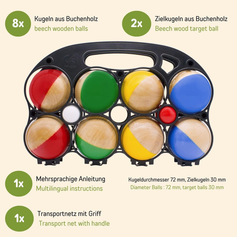 Laad afbeelding in Galerijviewer, Jeu de boules spel houten Boccia – Boccia van hoge kwaliteit voor kinderen en volwassenen – 3011
