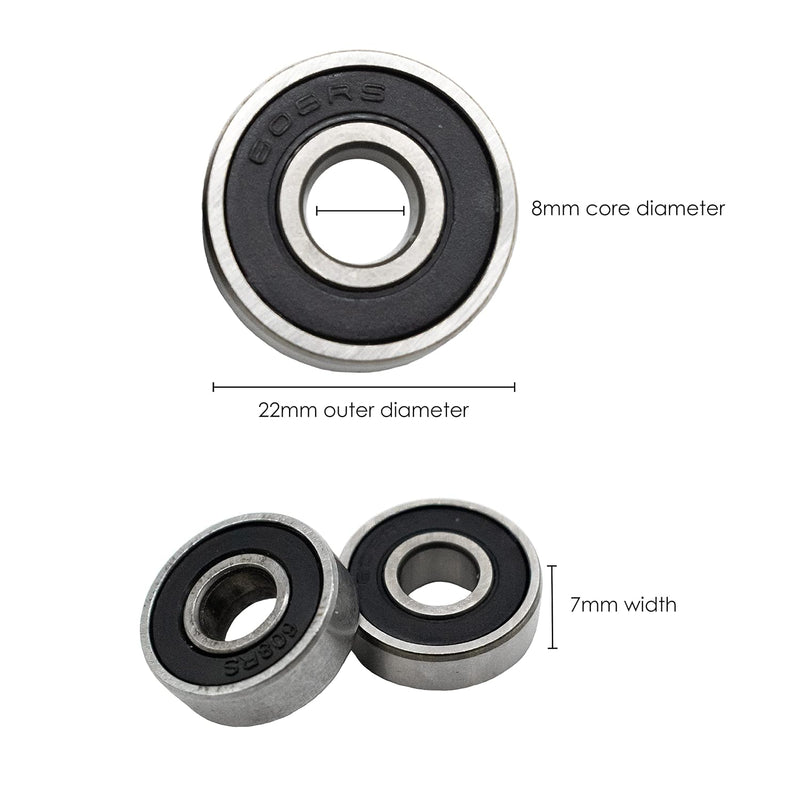 Laad afbeelding in Galerijviewer, Skate lagers 608RS ABEC-9 set van 16 zwart
