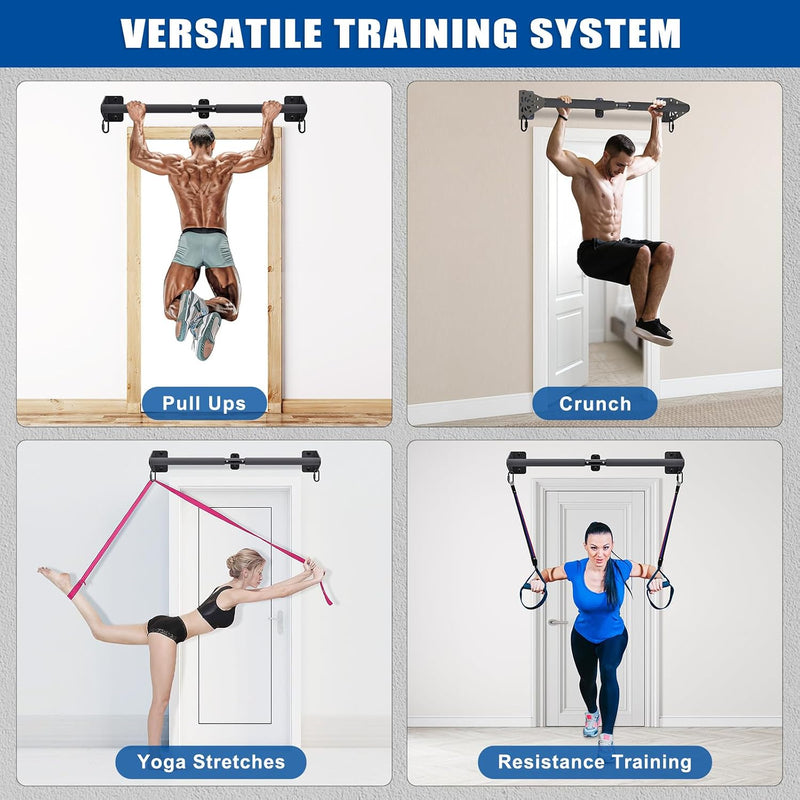 Laad afbeelding in Galerijviewer, Optrekstang wandmontage 81 cm met gevoerde handgrepen tot 200 kg – pull-up bar – fitness stang
