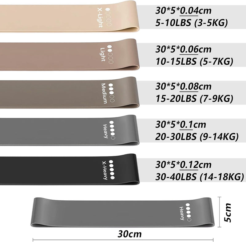 Load image into Gallery viewer, Resistance Band Set Van 5, Natuurlijk latex Weerstandsbanden, Resistance Band Set Met Oefeninstructies En Draagtas, Gymnastiekband Voor Yoga, Pilates, Fitness, thuis trainen, stretchen
