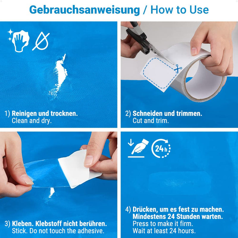 Load image into Gallery viewer, ecooe Reparatietape voor tenten, 8 cm x 5 m, reparatietape, professioneel, waterdicht, transparant, voor het repareren van luifels, tent, pvc-coating, paviljoen, vrachtwagenzeil
