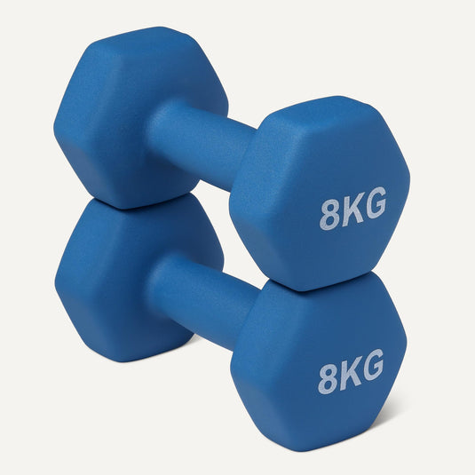 Amazon Basics Neopren Hanteln Gewichte, Hantelset, 2er-Set, 1–5kg, Sechseckig, für Krafttraining und Fitnesskurse