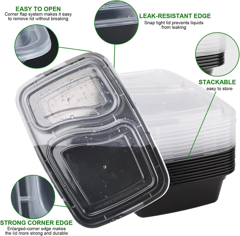 Laden Sie das Bild in Galerie -Viewer, Meal prep bakjes set van 20 stuks 1 vak 1 liter

