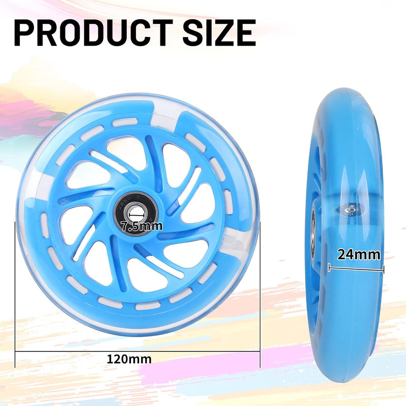 Load image into Gallery viewer, DBREAKS Lichtgevende stuntstep, wielen met ledverlichting, 100 mm, ABEC, 9 kogellagers, hardheid 88A, geschikt voor alle scooters (zwart)
