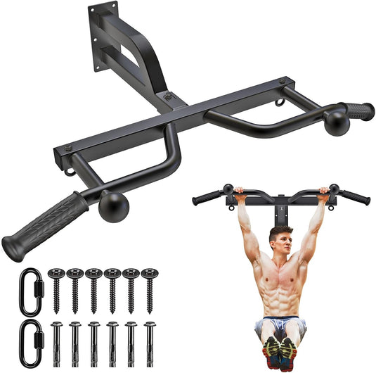 Ceiling-mounted pull-up bar with pulley system and multiple grip positions – pull-up bar – cable trainer