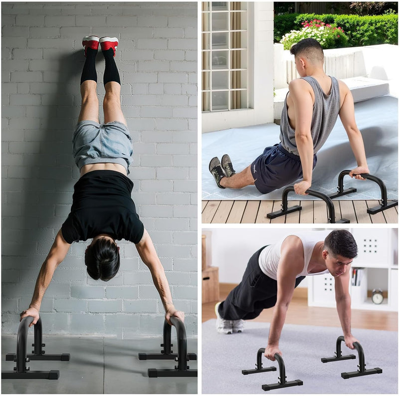 Laden Sie das Bild in Galerie -Viewer, Parallettes push-up bars van staal met antislip handgrepen tot 300 kg – calisthenics – opdruksteunen
