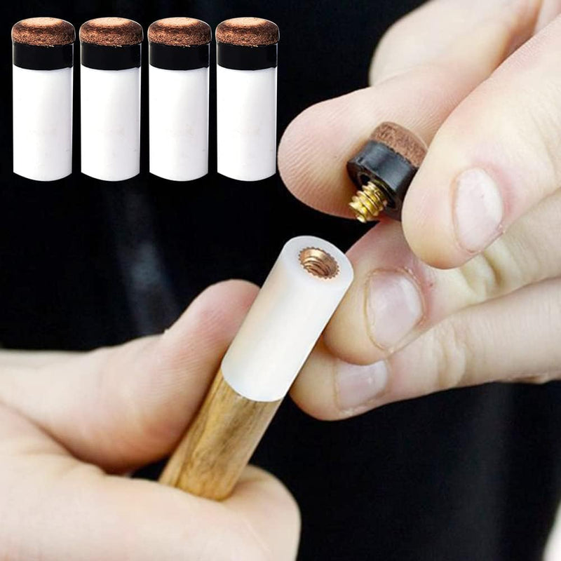 Laden Sie das Bild in Galerie -Viewer, 8-delige Biljartkeu Tip Set 12 mm – Leren Schroefpunten met Ferrules voor Pool &amp; Snooker - happygetfit.com
