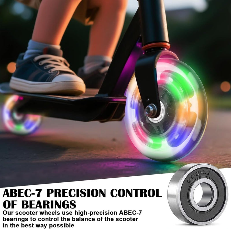 Laad afbeelding in Galerijviewer, 8 stuks inline skate rollen, 80 mm inline skate wielen met 8 stuks kogellagers, knipperende wielen, inline skate wielen, inline skate onderdelen, wielen voor inline skates - happygetfit.com
