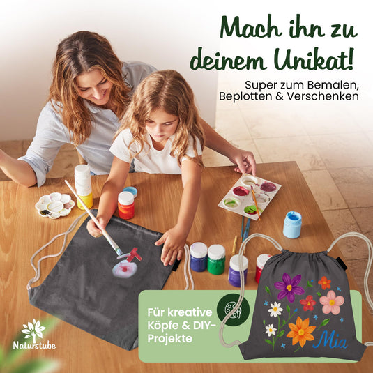 Katoenen gymtas naturel met trekkoord 140 g/m² – sporttas – rugzak