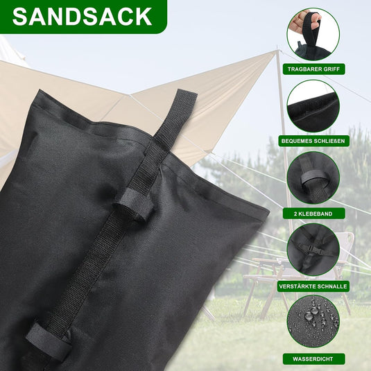 Verzwaringszakken 4 stuks vulbaar met zand – gewichtszakken – trampoline en paviljoen accessoires