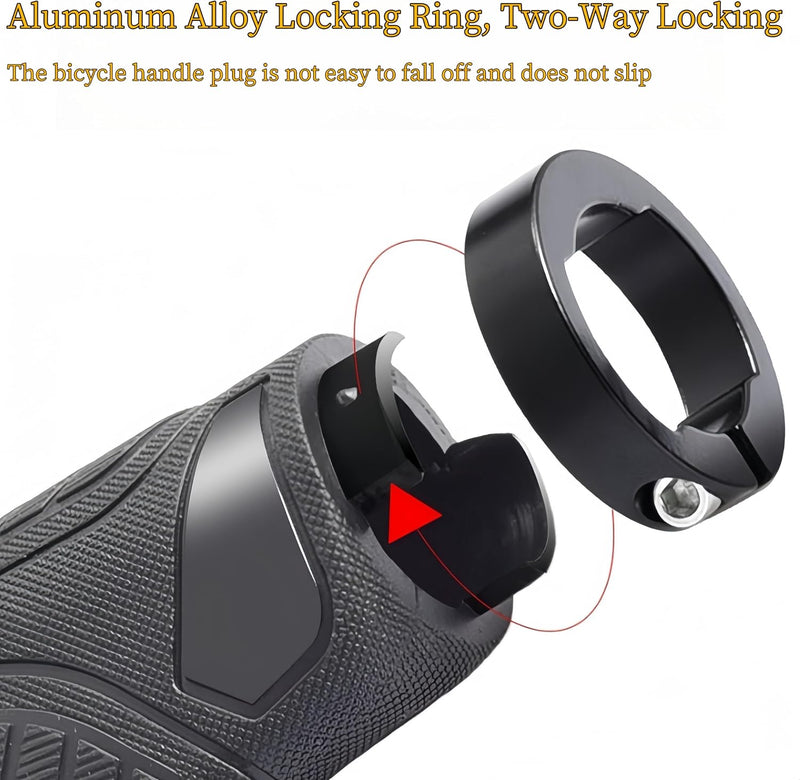 Chargez l'image dans la visionneuse de la galerie, Ergonomische fietshandvatten 22 mm zwart met einddoppen
