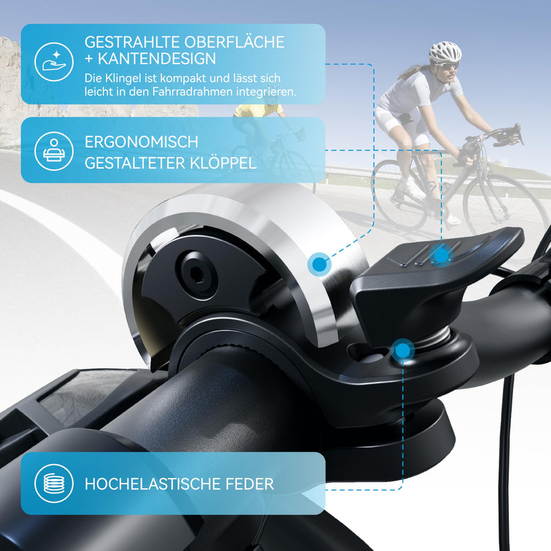 Chargez l'image dans la visionneuse de la galerie, Fietsklingel voor stuur 19-25,4 mm luid en waterbestendig blauw – fietsbel – fietsklingel
