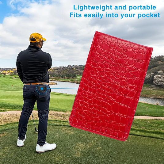 Golf-Scorekartenhalter aus PU-Leder, 18 x 11 cm, mit 4 Scoreblättern – Yardage-Büchlein – Golf-Score-Aufzeichnung