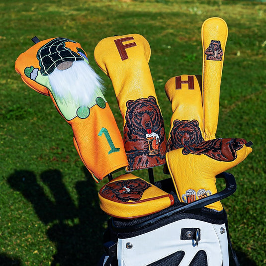 Golfclub beschermhoes van kunstleer met Ierse kabouter voor driver en houten golfclubs – golfheadcover – golfdecoratie