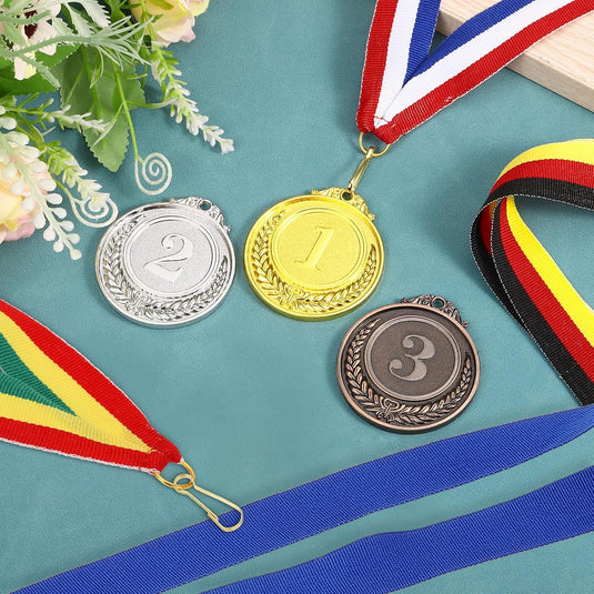 Medaille neklinten 10 stuks 44 x 2,5 cm met klikclip – award linten – sport accessoires