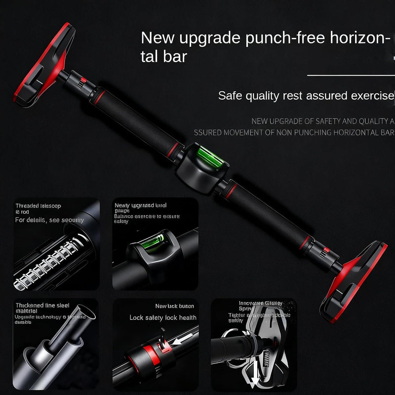Chargez l'image dans la visionneuse de la galerie, Barre de traction réglable de 70-100 cm sans perçage, avec niveau à bulle – barre de traction – musculation
