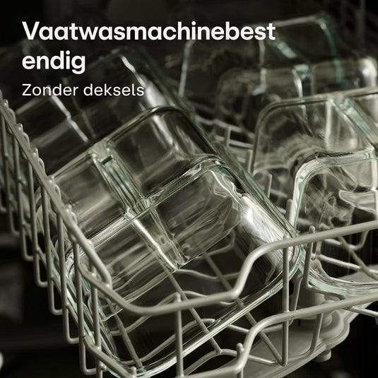 Glazen meal prep bakjes set van 2 met 3 vakken