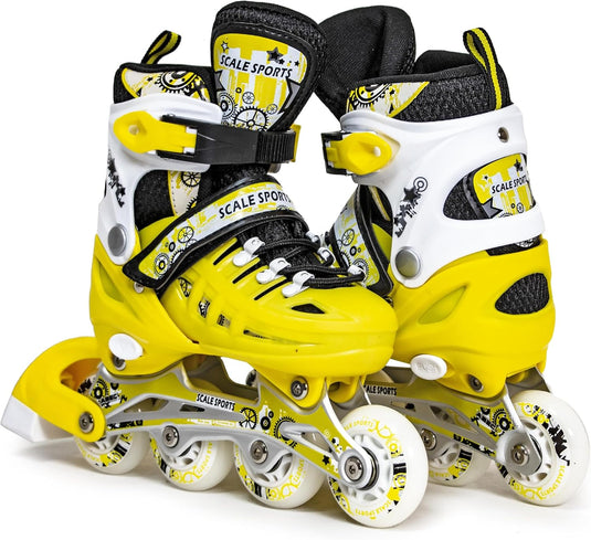Adjustuble Rolschaatsen met oplichtende wielen voor kinderen en volwassenen - Kids Inline Roller laarzen met opbergtas voor peuters, rolschaatsen voor meisjes, jongens, professionals en