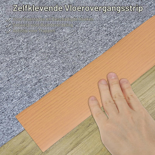 Zelfklevende vloer overgangsstrip 7,6 cm x 1 m - Vinyl laminaat afdekstrip & naadprofiel - Vloerovergangsstrip drempelprofiel