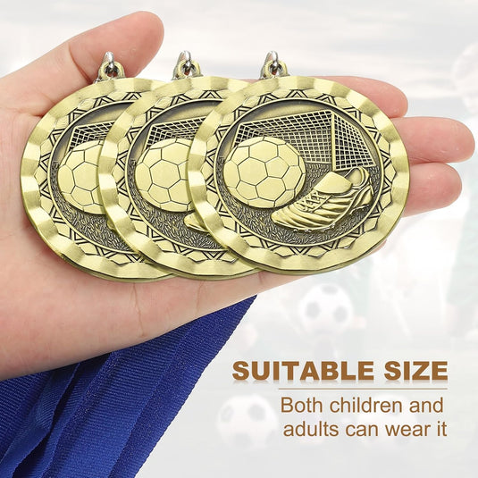 Voetbal medaille met neklint van zinklegering – sportmedaille – prijs en trofee