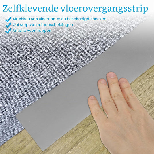 Zelfklevende vloer overgangsstrip 7,6 cm x 1 m - Vinyl laminaat afdekstrip & naadprofiel - Vloerovergangsstrip drempelprofiel