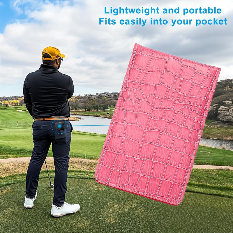 Laden Sie das Bild in Galerie -Viewer, Golf-Scorekartenhalter 18 x 11 cm aus schwarzem PU-Leder – Scorekartenhalter – Golfzubehör
