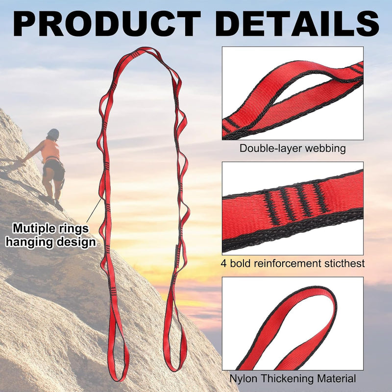 Chargez l'image dans la visionneuse de la galerie, Sangles de suspension Daisy Chain 2 pièces 180 cm avec 12 boucles bleues – sangles en nylon réglables – accessoires de yoga aérien
