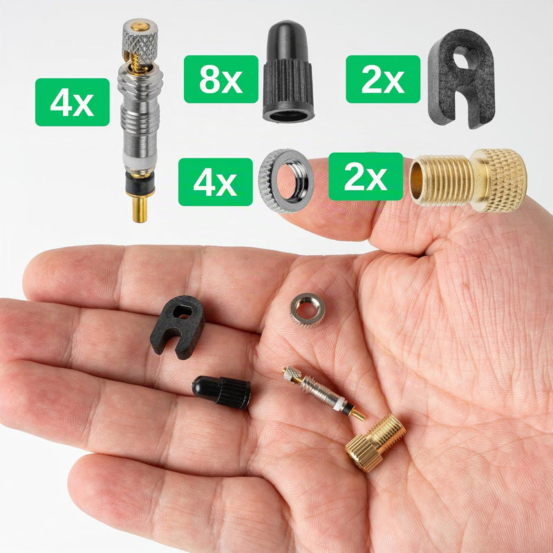 Chargez l'image dans la visionneuse de la galerie, Fietsventiel Reparatieset 20-delig voor Dunlopventiel tot 6 Bar – Ventielset – Fietsaccessoires
