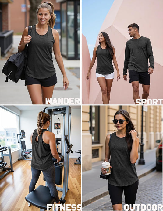 Dames sporttop mouwloos sneldrogend met open rug – fitness top – yoga shirt