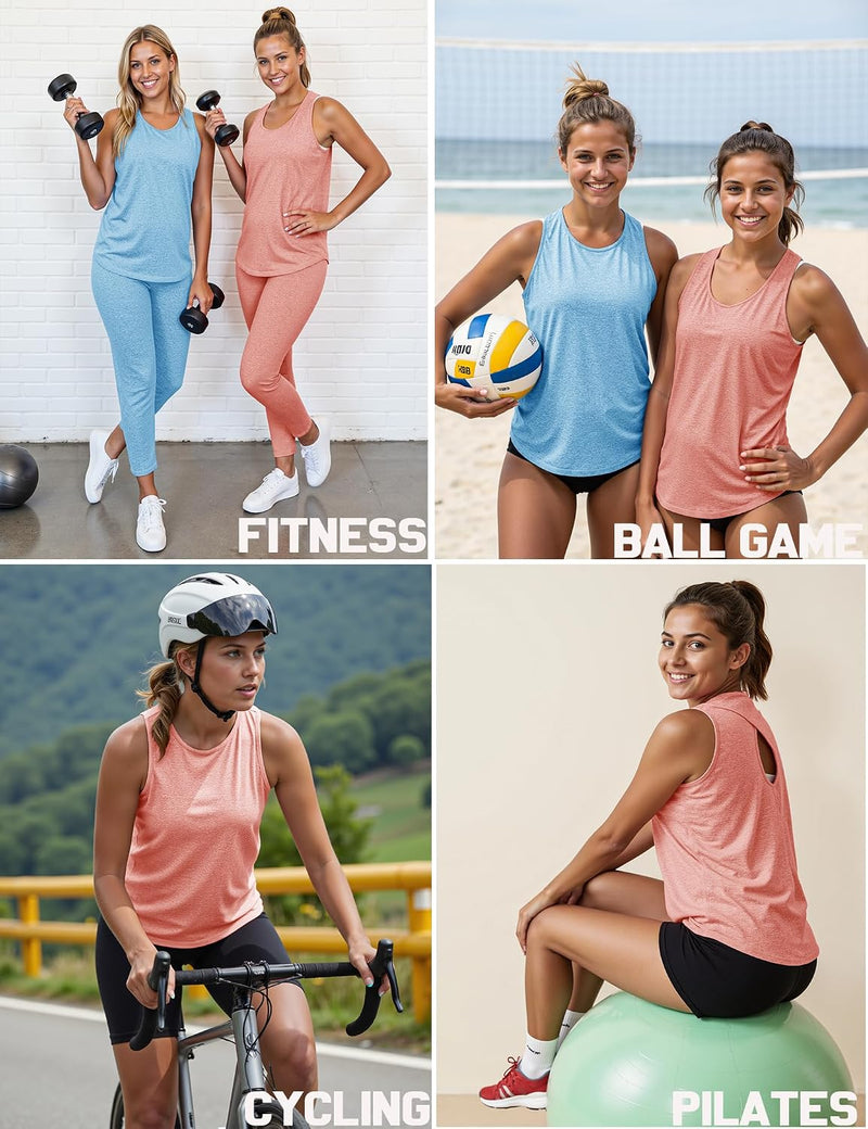 Chargez l'image dans la visionneuse de la galerie, Dames sporttop mouwloos sneldrogend met open rug – fitness top – yoga shirt
