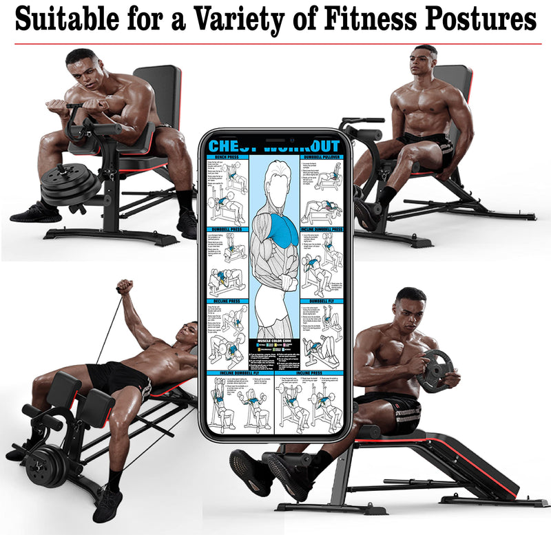 Load image into Gallery viewer, Utility Weight Bench with Leg Extension - Multi-Position Adjustable Bench for Strength Training, Dumbbell Exercise and Ab Workouts
