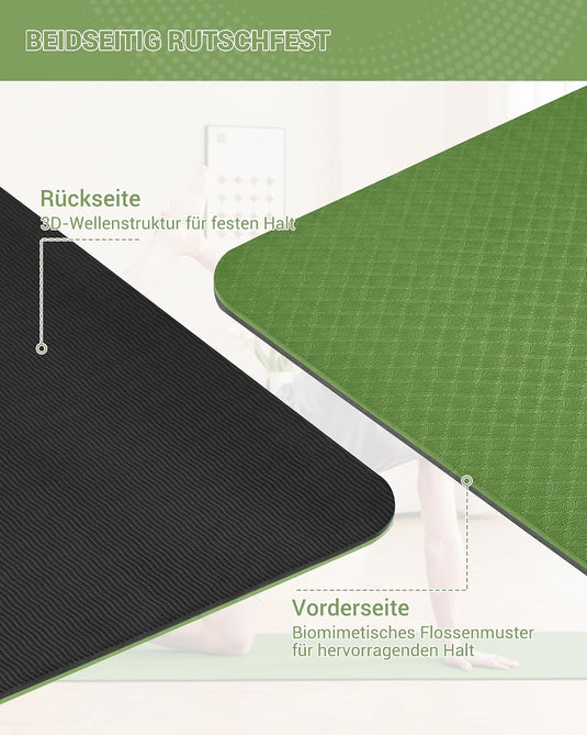 Tapis de yoga TPE antidérapant de 6 mm avec sangle de transport