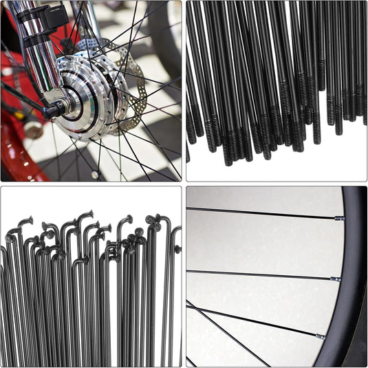Fietsspaken 36 stuks 14G 170 x 2 mm van roestvrij staal met messing nippels – J-bend spaken – fietsonderdelen
