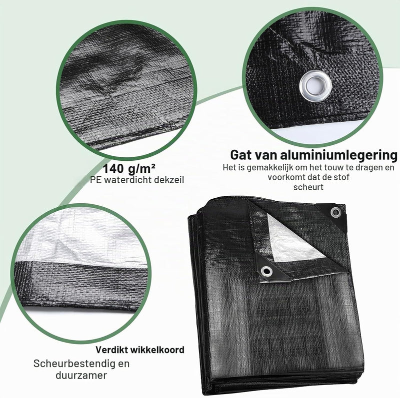 Load image into Gallery viewer, Waterdicht afdekzeil 2 x 6 meter 120 g/m² met ogen – PE dekzeil – beschermzeil
