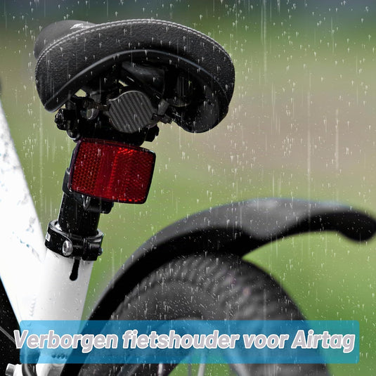 Verborgen AirTag fietshouder van ABS kunststof met 8 kabelbinders voor montage onder fietszadel – trackerhouder – fietsbeveiliging
