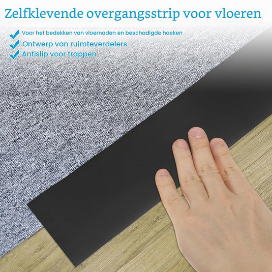 Zelfklevende vloer overgangsstrip 7,6 cm x 1 m - Vinyl laminaat afdekstrip & naadprofiel - Vloerovergangsstrip drempelprofiel