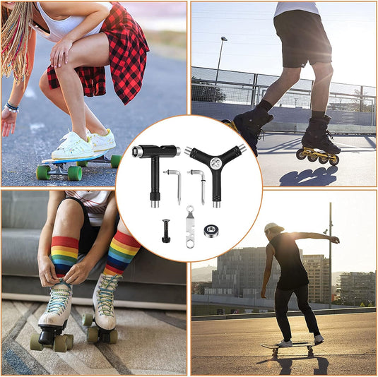 Skateboard gereedschap 15-delige set met T-tool Y-tool en inbussleutel – longboard skate accessoires