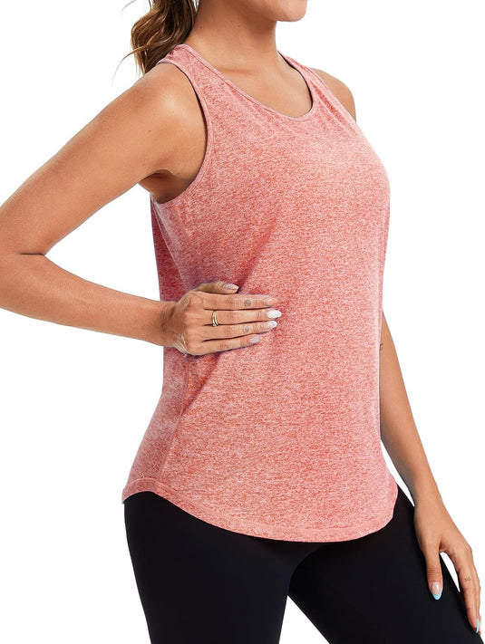 Dames sporttop mouwloos sneldrogend met open rug – fitness top – yoga shirt