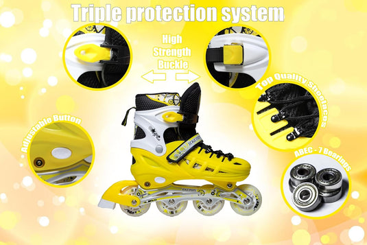 Adjustuble Rolschaatsen met oplichtende wielen voor kinderen en volwassenen - Kids Inline Roller laarzen met opbergtas voor peuters, rolschaatsen voor meisjes, jongens, professionals en