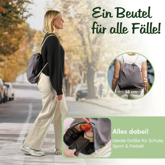 Katoenen gymtas naturel met trekkoord 140 g/m² – sporttas – rugzak