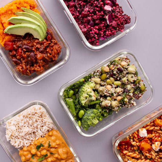 Glazen meal prep bakjes set van 5 820 ml