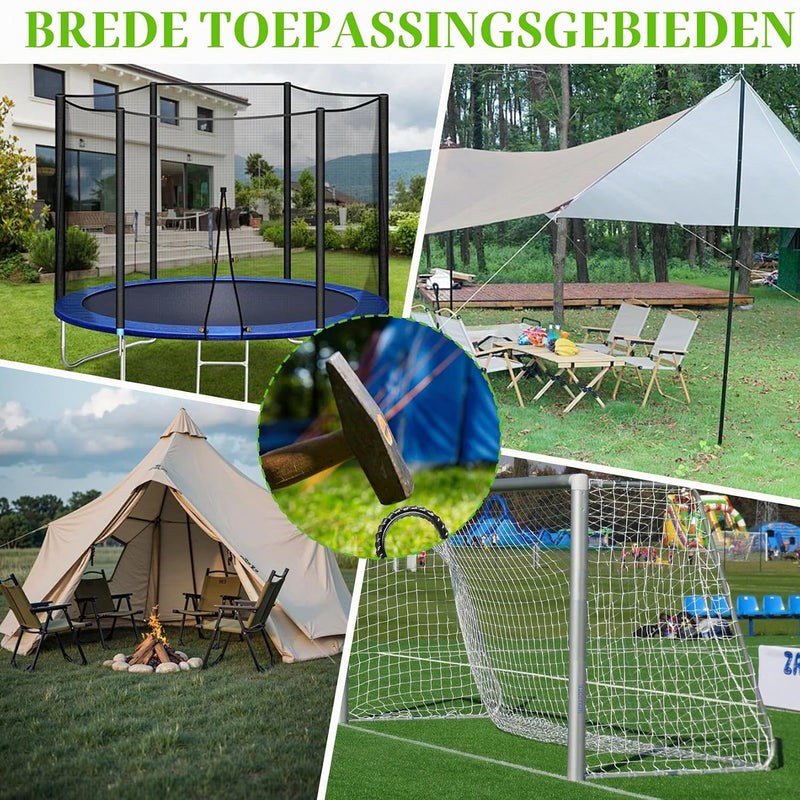 Laden Sie das Bild in Galerie -Viewer, Grondankers 8 stuks 30 cm U-vorm van verzinkt staal – trampoline ankers – stormbeveiliging
