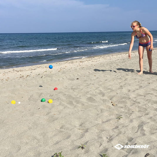 Schildköt Fun Boccia set, 4x 2 kunststof bollen, 1x doelkogel, in hersluitbare draagtas, 970009