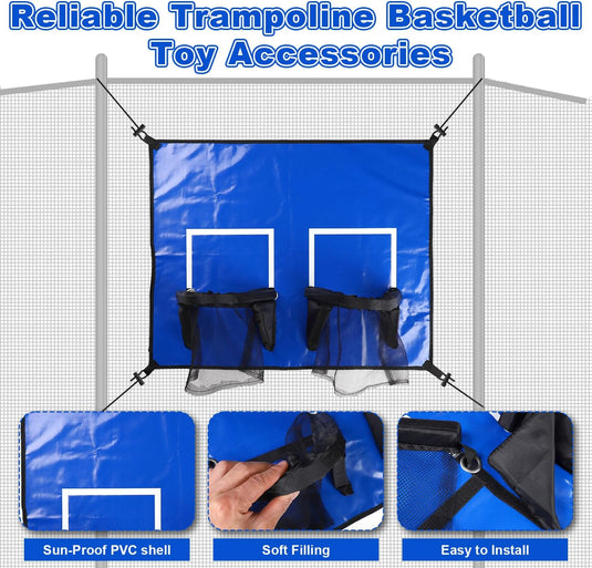 Trampoline basketbalring met dubbele mand en 4 miniballen – basketbalset – trampoline accessoires
