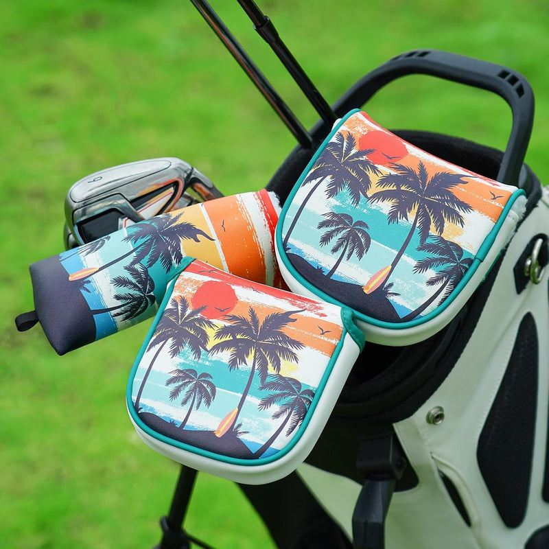 Load image into Gallery viewer, Golf putter beschermhoes met magnetische sluiting 16,8 x 13 cm van kunstleer – putter headcover – golfclub bescherming
