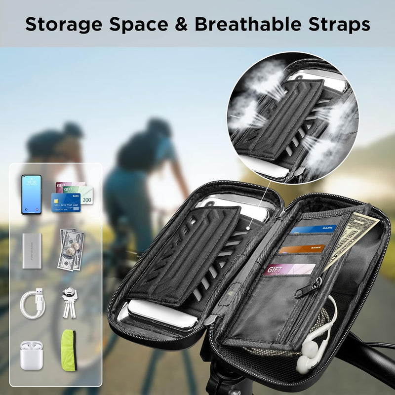 Load image into Gallery viewer, Vitalismo Fiets Telefoonhouder Waterdicht Fietsstuurtas - Fietshouder Smartphone Touchscreen Fietstelefoonhouder Stuurtas Fietstas Stuur 360° Rotatie Regenhoes Opslagruimte voor Telefoon tot 7 inch

