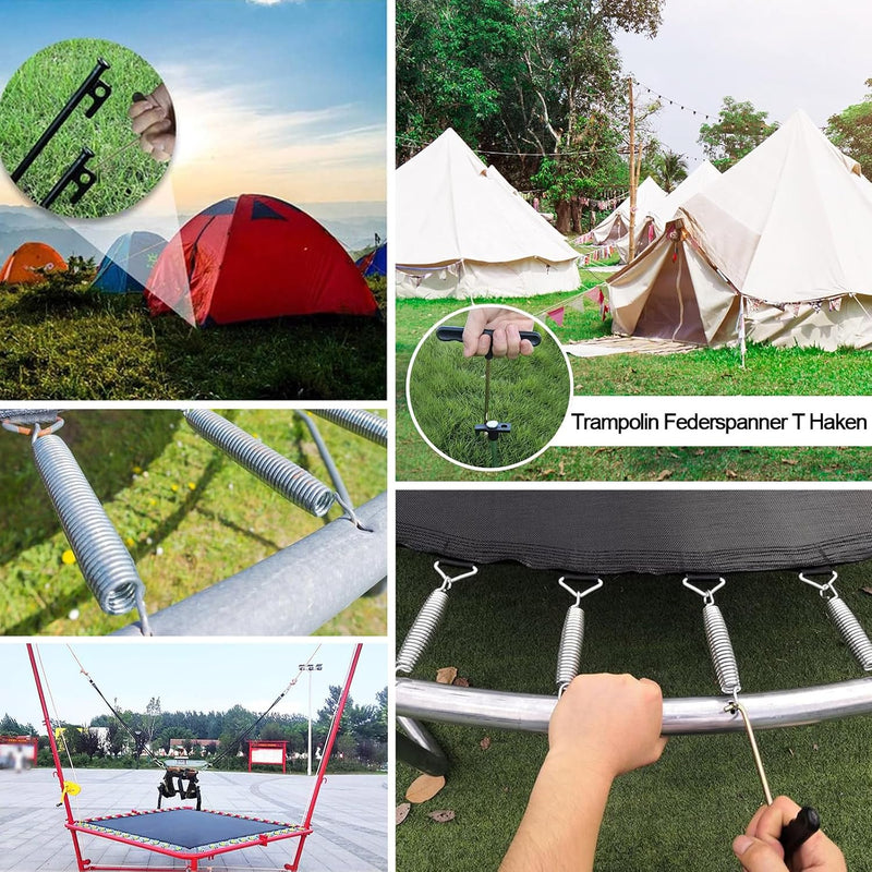 Laden Sie das Bild in Galerie -Viewer, Trampoline veertrekkers 2 stuks met ergonomische T-handgreep – veerspanner – trampoline gereedschap
