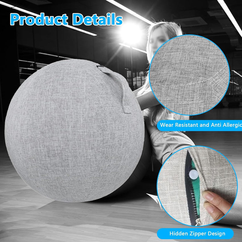 Load image into Gallery viewer, Yogabal hoes 55 cm van katoen-linnen – antislip balcover – wasbaar – bescherming
