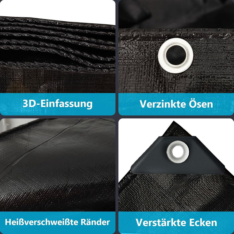 Load image into Gallery viewer, Waterdicht afdekzeil 2 x 5 meter 180 g/m² met versterkte randen – dekzeil – beschermzeil
