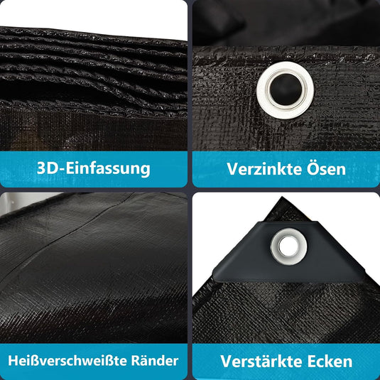 Waterdicht afdekzeil 2 x 5 meter 180 g/m² met versterkte randen – dekzeil – beschermzeil